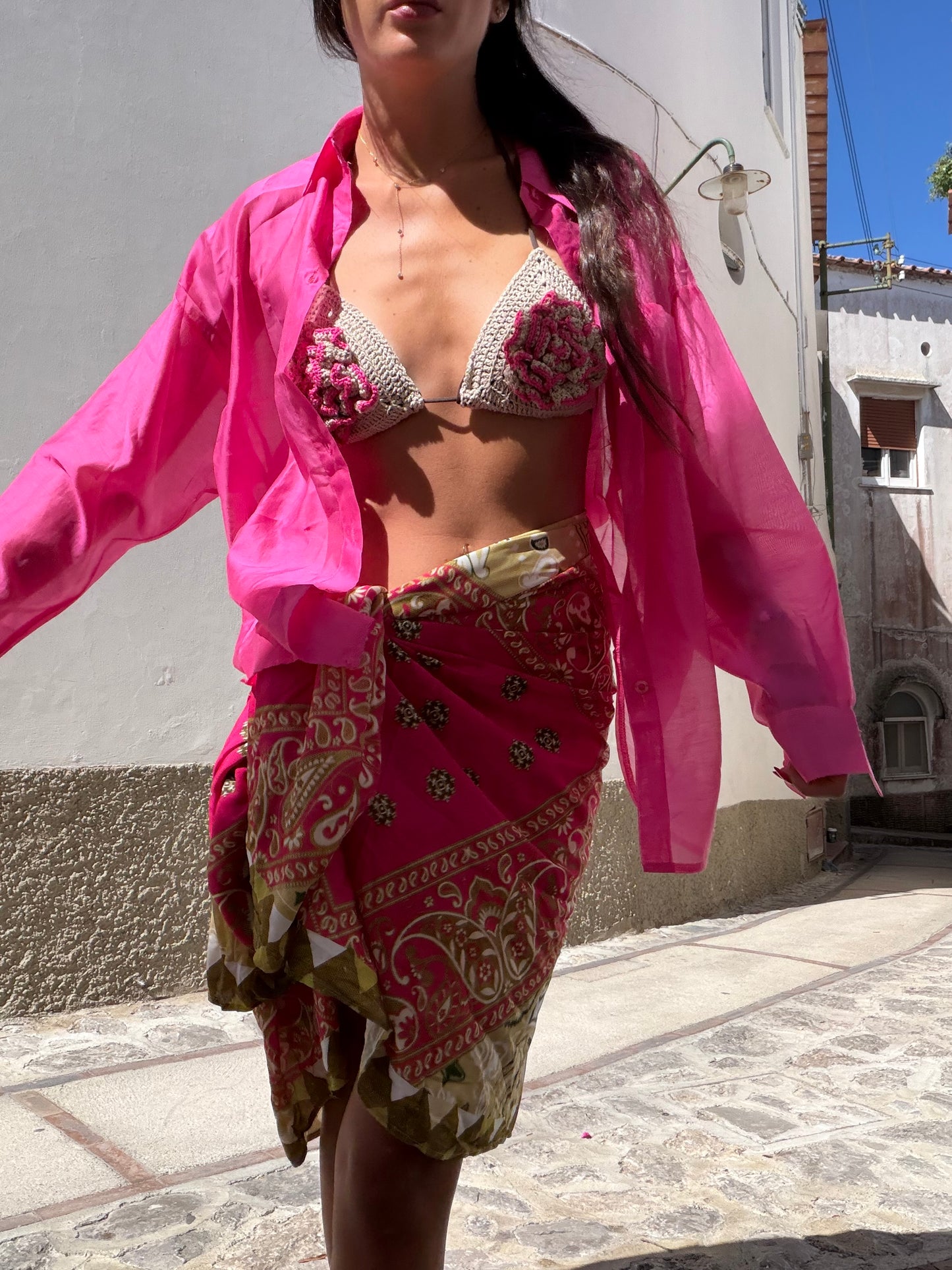 CAMICIA VELATA FUCSIA