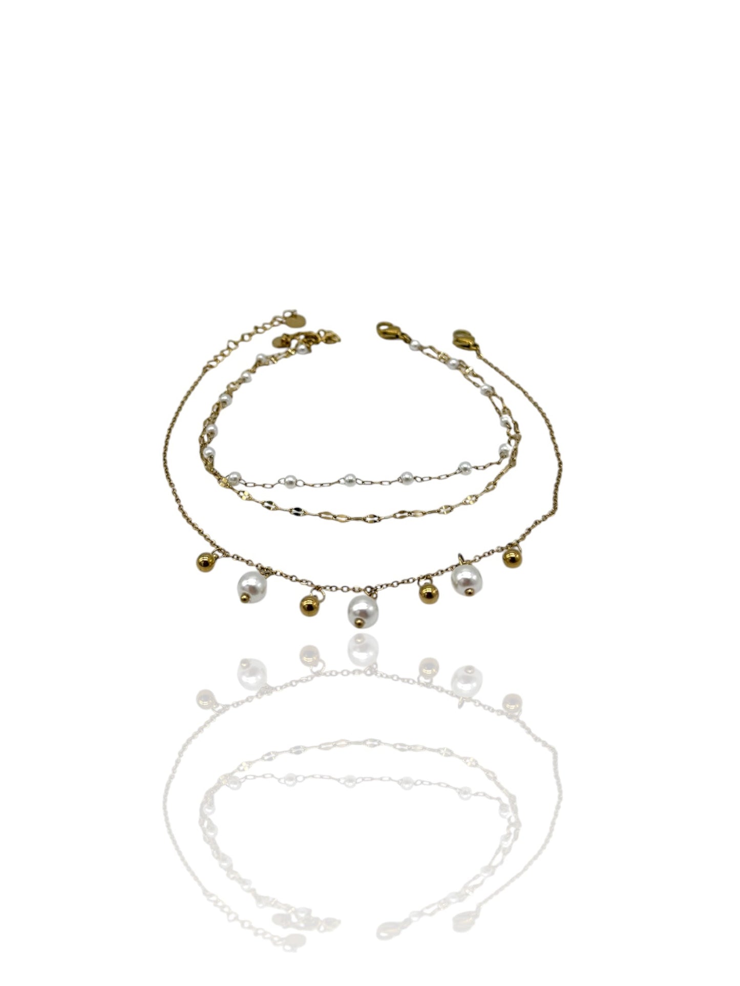 SET CAVIGLIERE PERLE