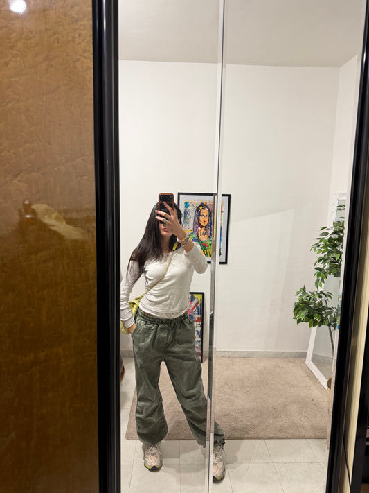 PANTALONI CARGO VERDE MILITARE