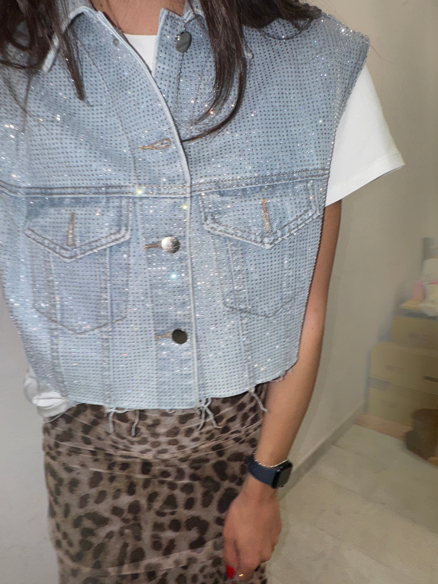 GILET SPARKLE DENIM
