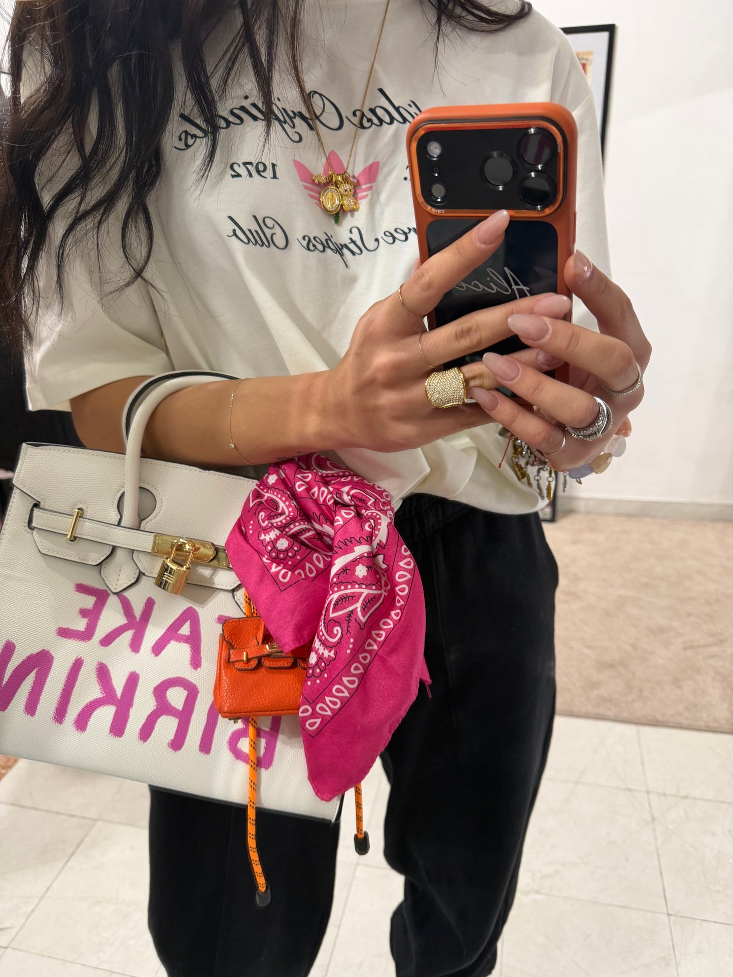 Borsa FAKE IT ARANCIO e FUCSIA