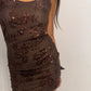 MINI DRESS CIOCCOLATO LUCCICANTE