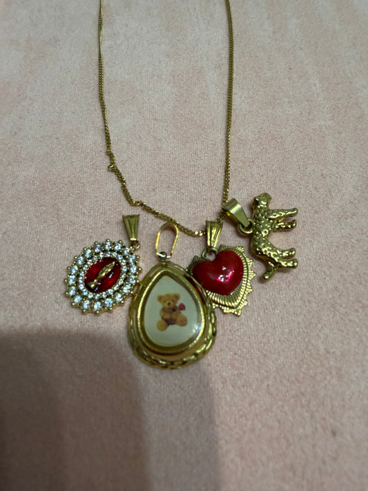 CHARM TEDDY ROSA