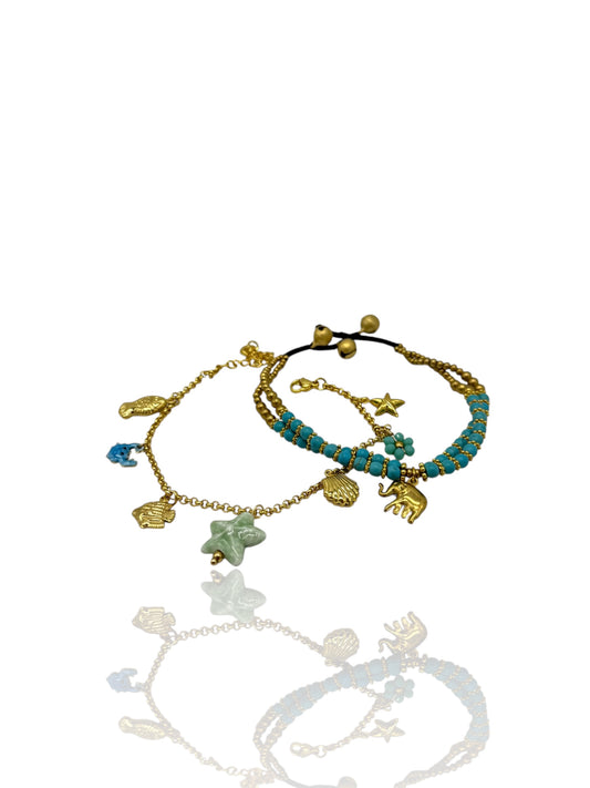 SET CAVIGLIERE TURCHESE