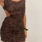MINI DRESS CIOCCOLATO LUCCICANTE