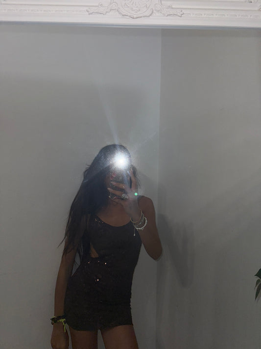 MINI DRESS CIOCCOLATO LUCCICANTE