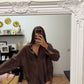 CAMICIA VELATA MARRONE