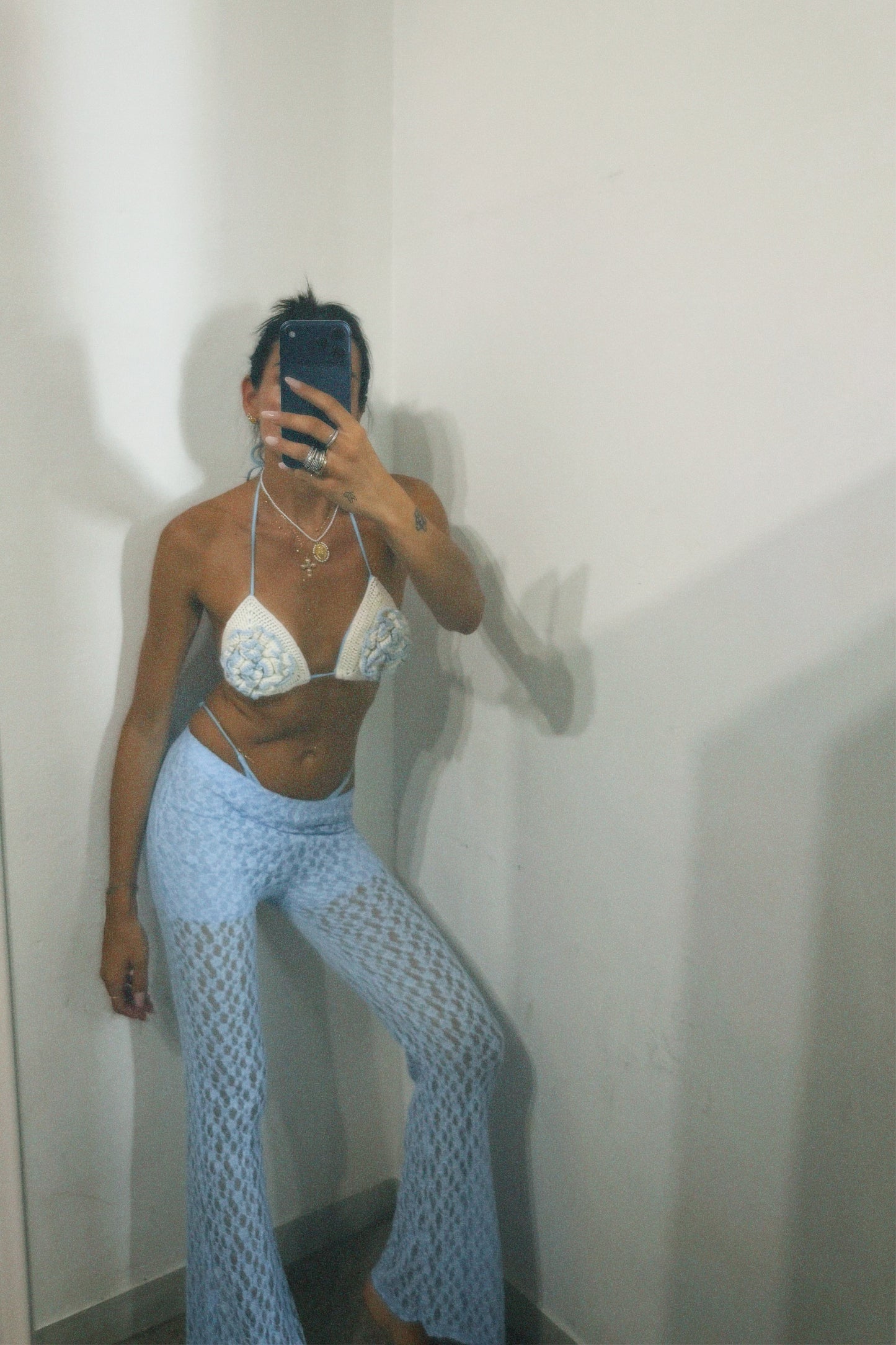 PANTALONI PIZZO CELESTI