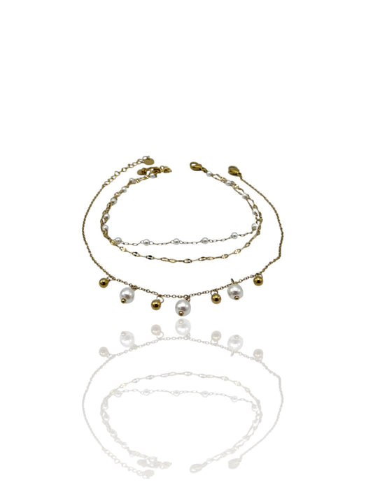 SET CAVIGLIERE PERLE