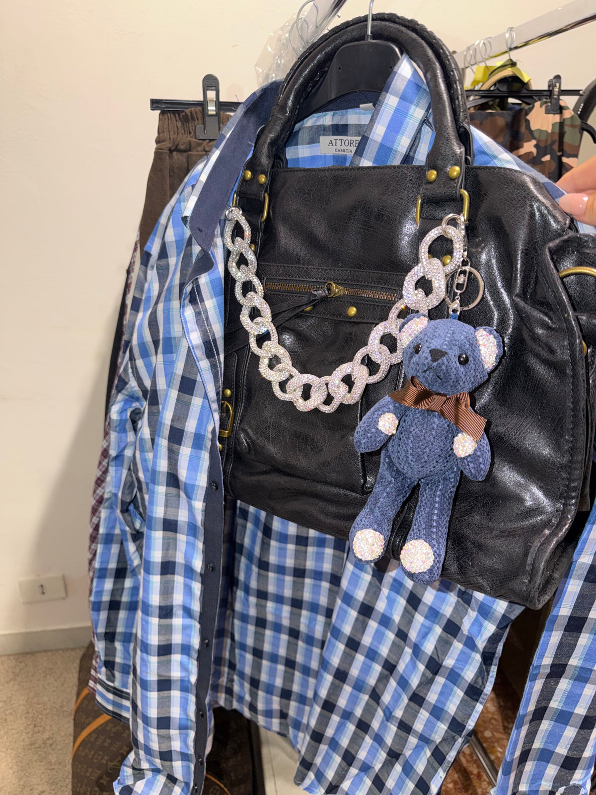 CAMCIA BLU NERO E CELESTE