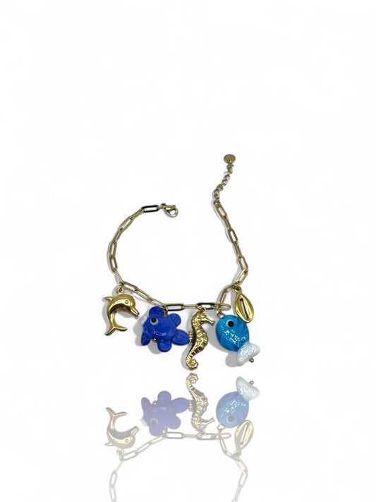 SET BRACCIALE + COLLANE     FONDO MARINO
