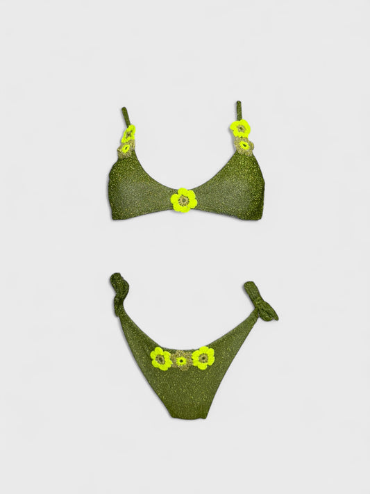 BIKINI AURORA FLOREALE LIME