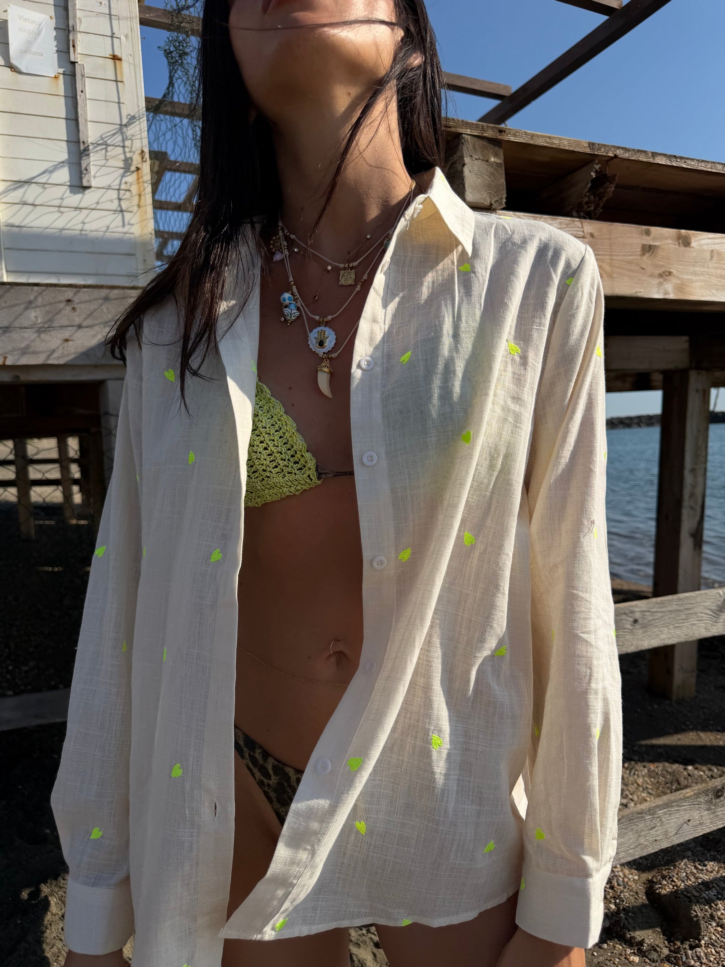 CAMICIA CUORI LIME