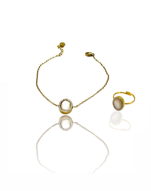 SET BRACCIALE e ANELLO LUNA VELATA